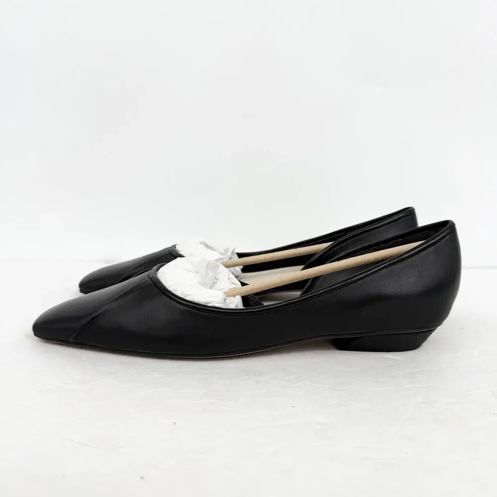 Franco Sarto Womens Debrah Flats US 9.5 M EU 40.5 Black Leather NIB